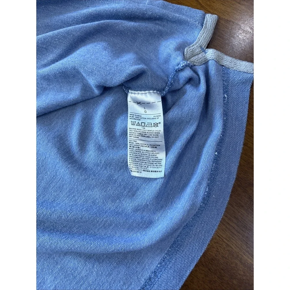 Banana Republic Pique Polo Shirt Men Large Antique Blue Birdseye Organic NWOT